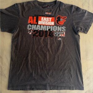 Baltimore Orioles Men's Majestic 2014 East Division Champion T-Shirt, Size Large